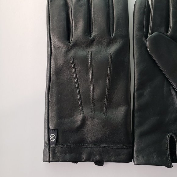 (NWOT) Isotoner Genuine Black Leather Gloves Mens - Size Medium - Picture 3 of 10